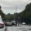 Two cars – including a police patrol vehicle – collided on the Friary Road in Armagh this morning.