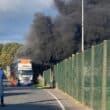 Lorry transporting hens catches fire near Moy