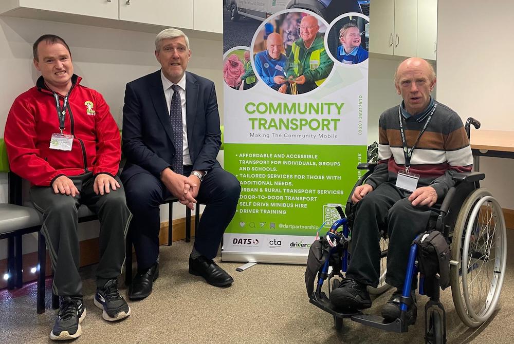 Noel Haughian and Robert Verner, who are two of DART’S original service users met Minister O’Dowd during his visit to Portadown on Wednesday.