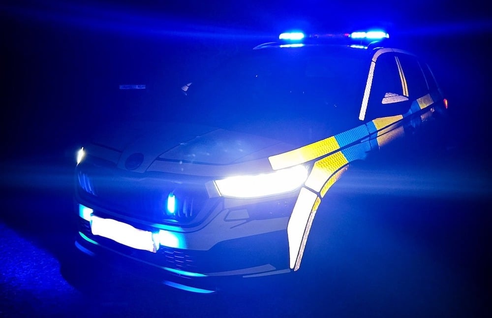 Police car at night