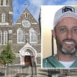 Micheal Downey (inset) and St Peter's Church in Lurgan