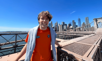 James Green from Armagh on the Brooklyn Bridge in New York