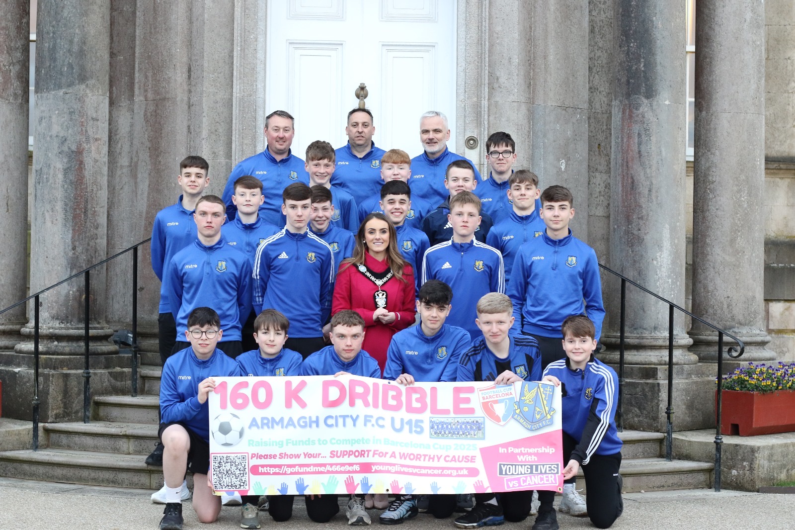 Armagh City U15s with Lord Mayor Sarah Duffy