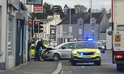 A single-vehicle collision outside the Palazzo Kitchen on Bridge Street in Portadown