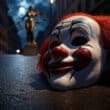 Discarded clown mask