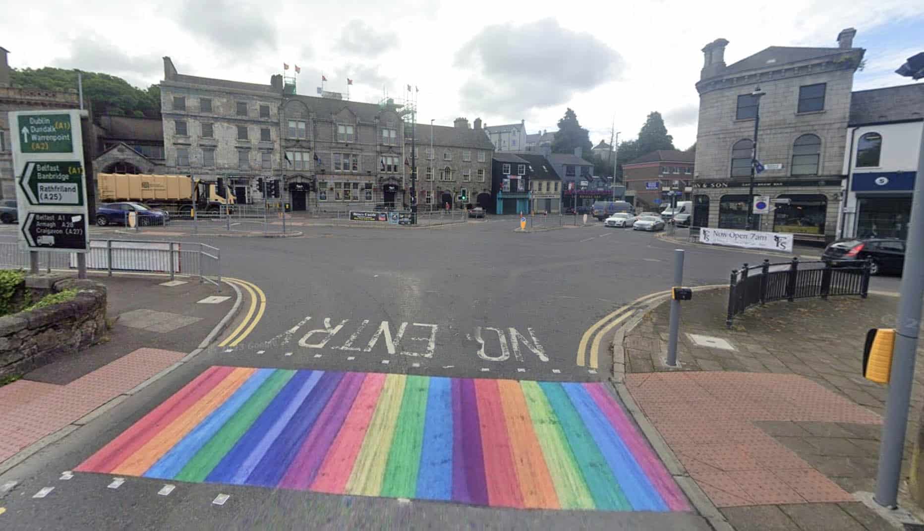 How a rainbow crossing at Newry's Sugar Island might look