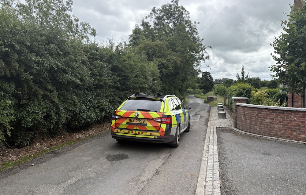 Police at the scene along the Ballyards Road in Milford