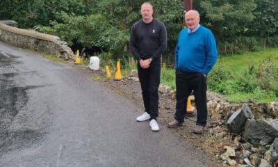 Councillor Keith Ratcliffe with local resident Brian Greer