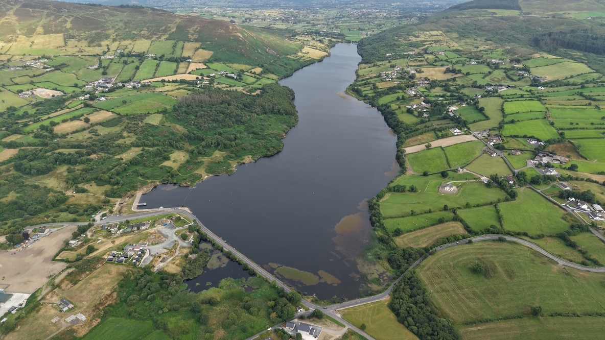 Camlough Lake from the air