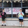 Tristan and Jason Finn collecting for Pretty'n'Pink